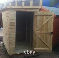 6x4 GARDEN SHED PENT ROOF PRESSURE TREATED STORE TANALISED TONGUE & GROOVE HUT