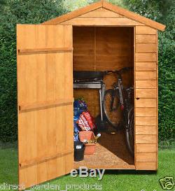 6x4 GARDEN SHED SINGLE DOOR APEX WOODEN SHEDS OVERLAP CLAD 6ft x 4ft New Un Used