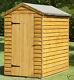 6x4 GARDEN SHED WINDOWLESS APEX WOODEN SHEDS OVERLAP CLAD 6ft x 4ft New Un Used