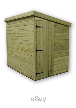 6x4 Garden Shed Shiplap Pent Roof Tanalised Pressure Treated Door Right End