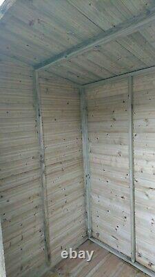 6x4 Garden Shed T&g Pent Roof Tanalised Pressure Treated Door Centre