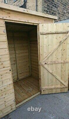 6x4 Garden Shed T&g Pent Roof Tanalised Pressure Treated Door Centre