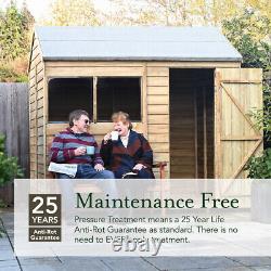 6x4 Overlap Pressure Treated Apex Wooden Garden Shed with 4 Windows 6ft x 4ft