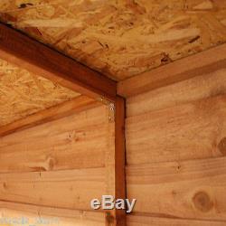 6x4 Overlap Reverse Wooden Garden Shed Window Single Door Apex Roof & Felt 6FT