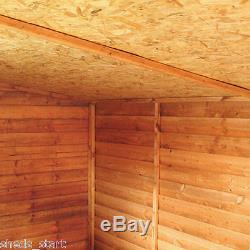 6x4 Overlap Reverse Wooden Garden Shed Window Single Door Apex Roof & Felt 6FT