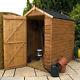6x4 Overlap Wooden Garden Shed Single Door Apex Roof & Felt No Windows