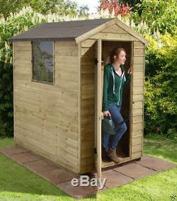 6x4 PRESSURE TREATED WOODEN GARDEN SHED NEW UN USED 6ft x 4ft APEX WOOD SHEDS