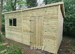 6x4 Pent Wooden Garden Shed Tanalised Heavy Duty Pressure Treated Storage Shed