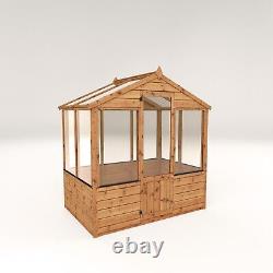 6x4 WOODEN GARDEN GREENHOUSE POTTING SHED HOT HOUSE PLANT SHED APEX WOOD 6ft 4ft
