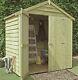 6x4 WOODEN GARDEN SHED APEX DOUBLE DOORS WINDLESS PRESSURE TREATED STORE 4ft 6ft