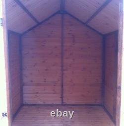 6x4 WOODEN GARDEN SHED FULLY T&G APEX HUT 12mm TREATED STORE NO WINDOWS