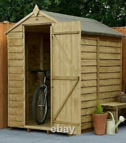 6x4 WOODEN GARDEN STORAGE SHED PRESSURE TREATED WINDOWLESS 6ft x 4ft APEX WOOD