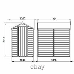 6x4 WOODEN GARDEN STORAGE SHED PRESSURE TREATED WINDOWLESS 6ft x 4ft APEX WOOD