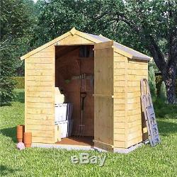 6x4 Wooden Garden Shed Storage Tools Bike Outdoor Storer Patio Apex Roof Timber