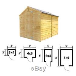 6x4 Wooden Garden Shed Storage Tools Bike Outdoor Storer Patio Apex Roof Timber