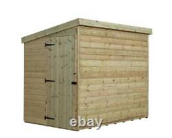 6x5 Garden Shed Shiplap Pent Roof Tanalised Pressure Treated Door Left End