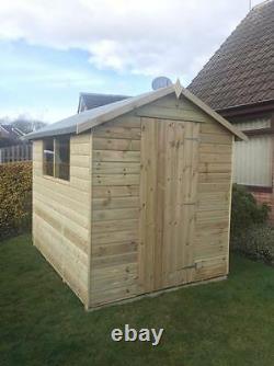 6x5 TANALISED T&G WOODEN GARDEN SHED EURO APEX PRESSURE TREATED HUT STORE