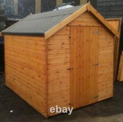 6x5 WOODEN GARDEN SHED FULLY T&G APEX HUT 12mm TREATED STORE NO WINDOWS