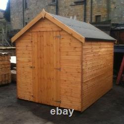 6x6 WOODEN GARDEN SHED FULLY T&G APEX HUT 12mm TREATED STORE NO WINDOWS