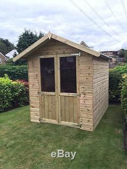 6x6 Wooden Summer House Pressure Treated Patio Shed Garden FULLY T&G 6ft x 6ft