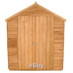6x8 Wooden Apex Overlap Dip Treated Double Door Garden Shed