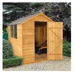 6x8 Wooden Apex Overlap Dip Treated Garden Shed With Base Assembly Available