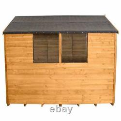 6x8 Wooden Apex Overlap Dip Treated Garden Shed With Base Assembly Available