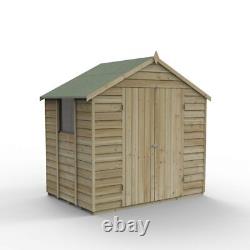 7 x 5 FT Wooden Garden Storage Shed Double Door Apex Felt Roof Free Delivery