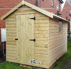 7 x 5 WOOD APEX GARDEN SHED PRESSURE TREATED TIMBER THROUGHOUT