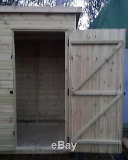 7 x 5 WOOD APEX GARDEN SHED PRESSURE TREATED TIMBER THROUGHOUT