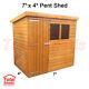 7ft X 4ft Pent Garden Shed Top Quality Wooden Timber