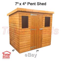 7ft X 4ft Pent Garden Shed Top Quality Wooden Timber