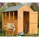 7ft x 5ft Wooden Overlap Garden Shed with Single Door and Four Windows