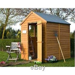 7ft x 5ft Wooden Overlap Garden Shed with Single Door and Four Windows
