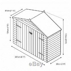 7x3 Overlap Wooden Garden Storage Bike Shed Double Doors Apex Roof 7FT 3FT