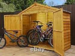 7x3 WOODEN BIKE SHED STORE 7ft x 3ft NEW WOOD DOUBLE DOOR GARDEN HUT SHEDS STORE