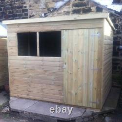 7x4 GARDEN SHED PENT ROOF PRESSURE TREATED STORE TANALISED TONGUE & GROOVE HUT