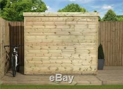 7x4 Garden Shed Shiplap Pent Roof Tanalised Pressure Treated Door Right End