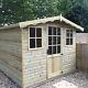 7x5 Apex Garden Forest Shed Summerhouse Tanalised Cladding Fully T&G 16mm Boards