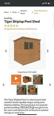7x5 Garden Shed, Pent Roof