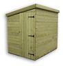 7x5 Garden Shed Shiplap Pent Roof Tanalised Pressure Treated Door Left End