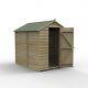 7x5 Overlap Pressure Treated Apex Windowless Wooden Shed Installation Options