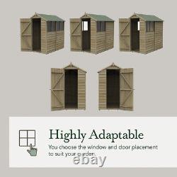 7x5 Overlap Pressure Treated Apex Windowless Wooden Shed Installation Options
