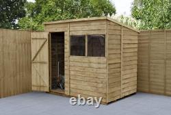 7x5 Overlap Pressure Treated Pent Wooden Garden Shed Installation Option