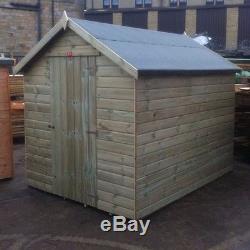 7x5 Pressure Treated Wooden Garden Shed Factory Seconds Fully T&G Tanalised Hut