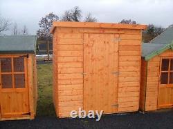 7x6 WOODEN GARDEN SHED PENT ROOF FULLY T&G STORAGE HUT 12MM
