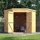 7x7 Corner Garden Store Wooden Workshop Outdoor Storage Shed with Pent Roof