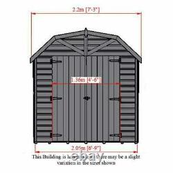 7x7 DUTCH BARN SHED SHIPLAP TONGUE & GROOVE WOOD GARDEN STORE WINDOW DOUBLE DOOR