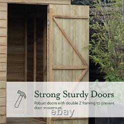 7x7 Overlap Pressure Treated Double Door Apex Wooden Shed Installation Option