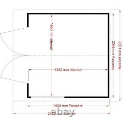 7x7 SHIPLAP GARDEN SHED T&G FLOOR ROOF OPENING GLASS WINDOW WOODEN DOUBLE DOORS